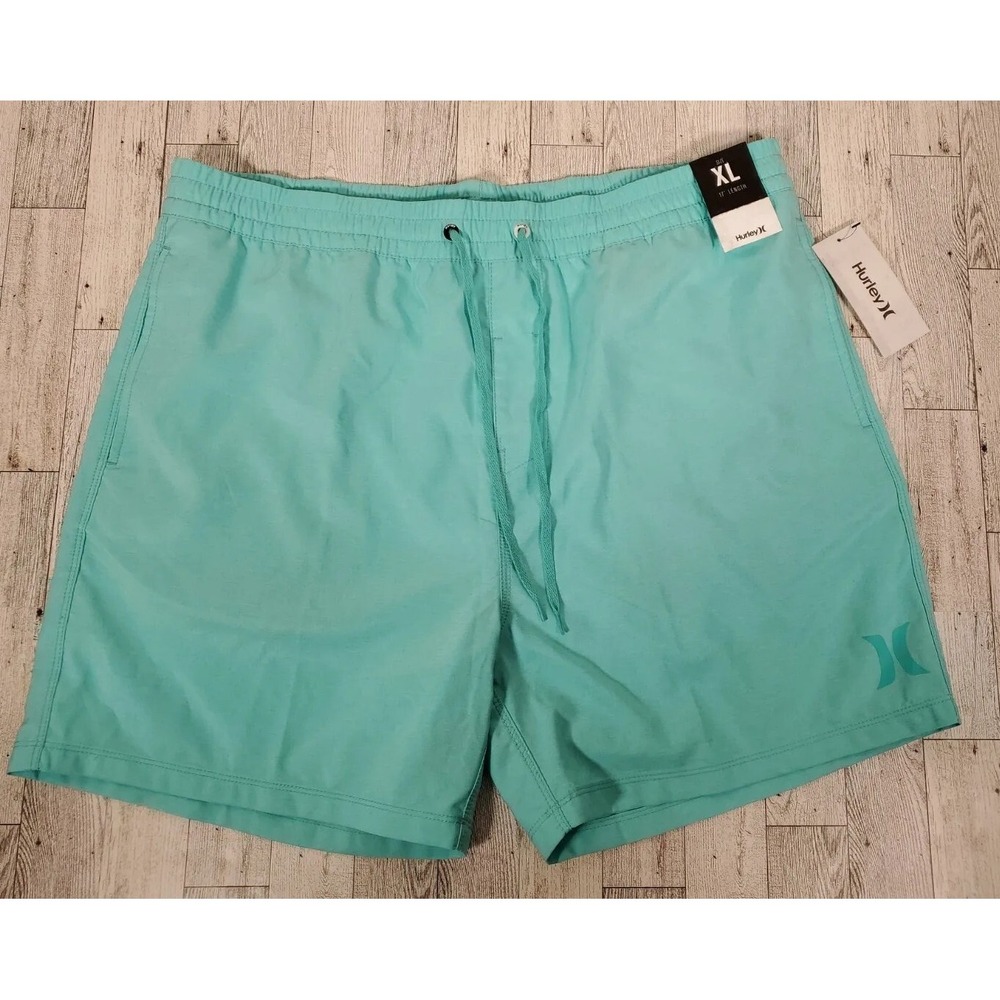 Hurley Men's Swim Shorts Size X-LARGE OAO Cross Dye Volley 17" Green NEW